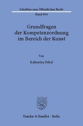 Grundfragen der Kompetenzordnung im Bereich der Kunst.