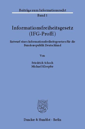 Informationsfreiheitsgesetz (IFG-ProfE). main product photo