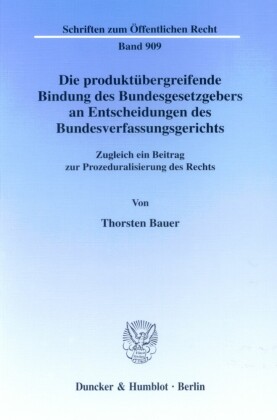 Die produktübergreifende Bindung des Bundesgesetzgebers an Entscheidungen des Bundesverfassungsgerichts.