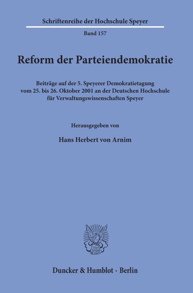 Reform der Parteiendemokratie. main product photo