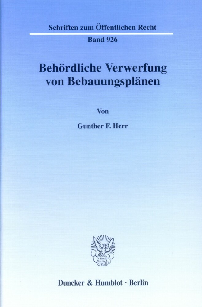 Behördliche Verwerfung von Bebauungsplänen. main product photo