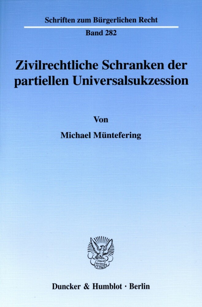 Zivilrechtliche Schranken der partiellen Universalsukzession. main product photo