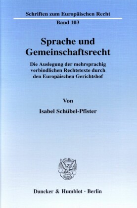 Sprache und Gemeinschaftsrecht.