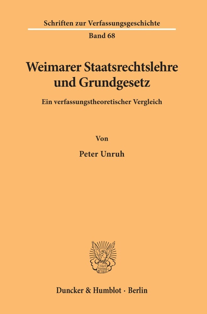 Weimarer Staatsrechtslehre und Grundgesetz. main product photo