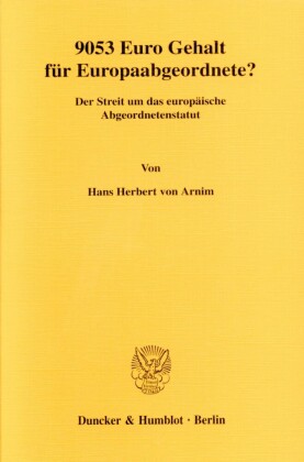 9053 Euro Gehalt für Europaabgeordnete?