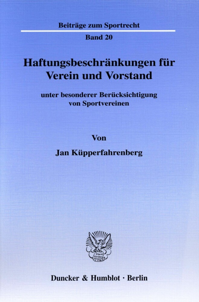 Haftungsbeschränkungen für Verein und Vorstand main product photo