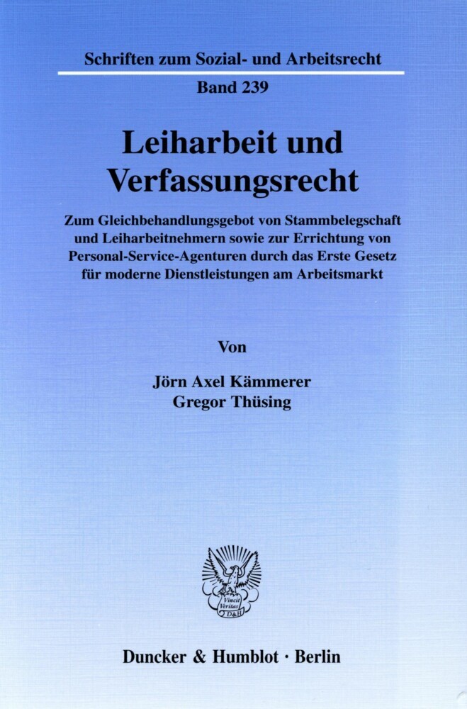 Leiharbeit und Verfassungsrecht. main product photo