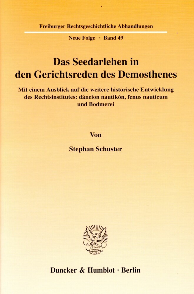 Das Seedarlehen in den Gerichtsreden des Demosthenes. main product photo