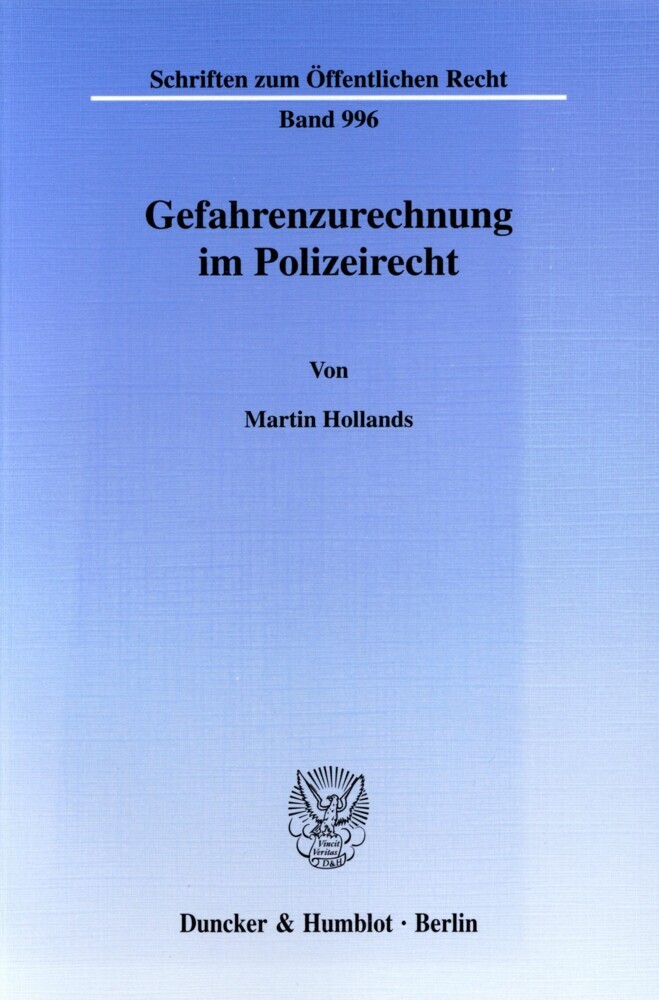 Gefahrenzurechnung im Polizeirecht. main product photo
