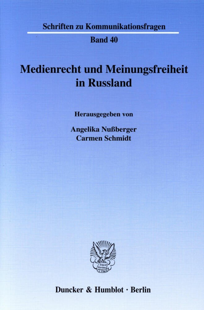 Medienrecht und Meinungsfreiheit in Russland. main product photo