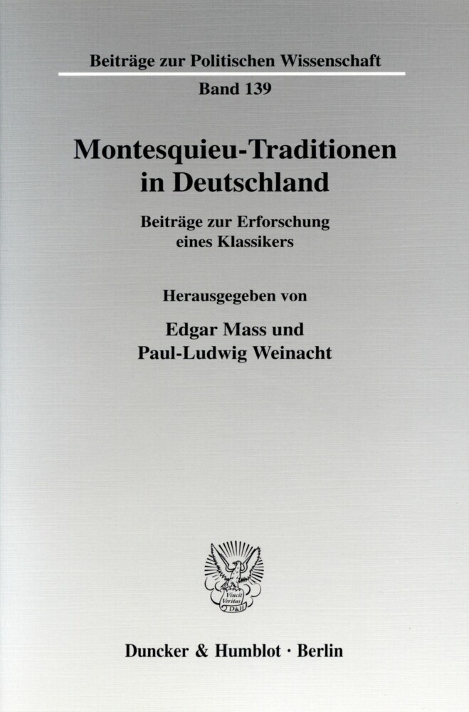 Montesquieu-Traditionen in Deutschland. main product photo