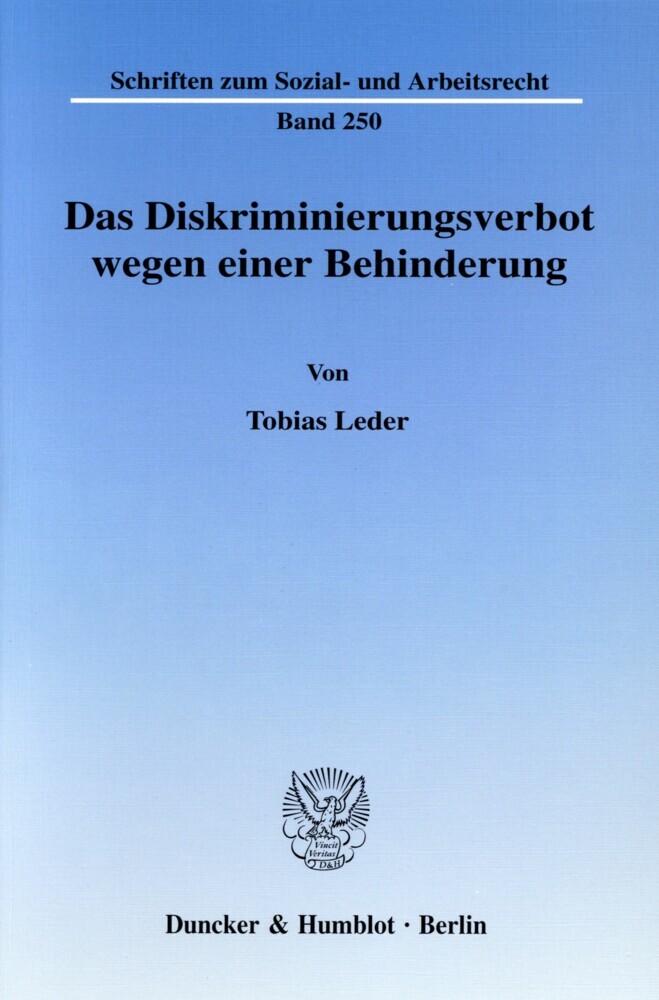 Das Diskriminierungsverbot wegen einer Behinderung. main product photo