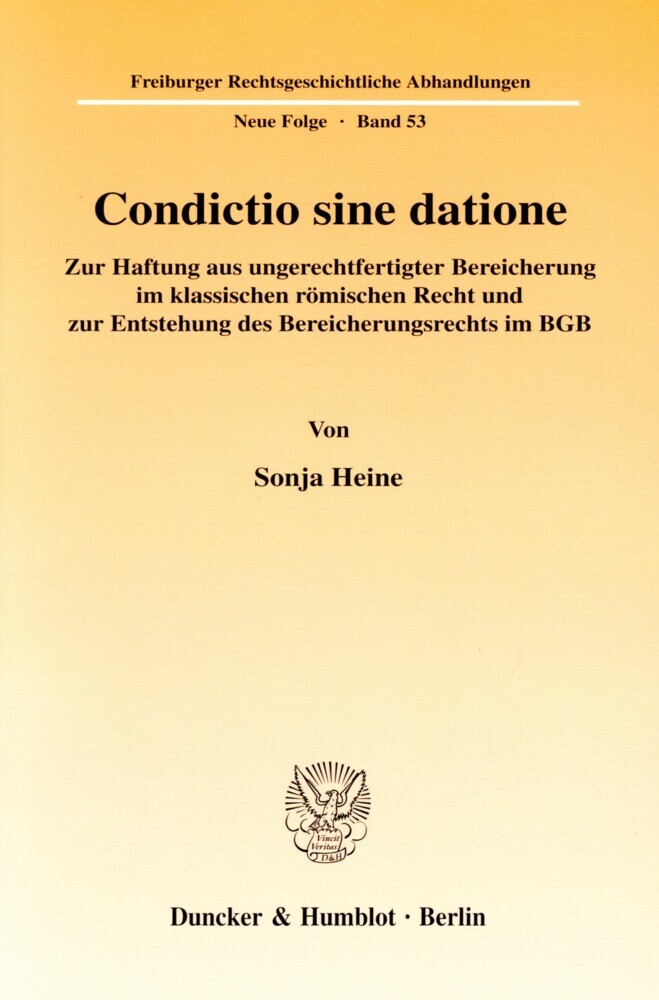 Condictio sine datione. main product photo