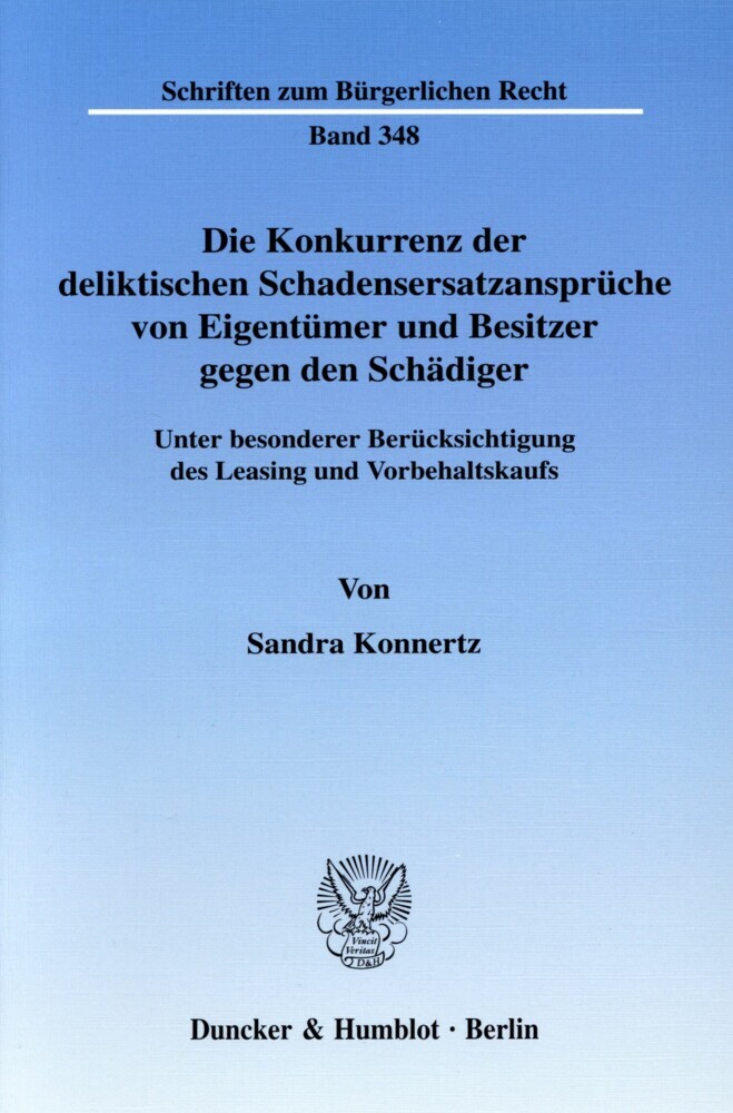 Die Konkurrenz der deliktischen Schadensersatzansprüche von Eigentümer und Besitzer gegen den Schädiger. main product photo