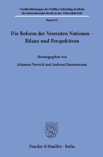 Die Reform der Vereinten Nationen - Bilanz und Perspektiven. main product photo