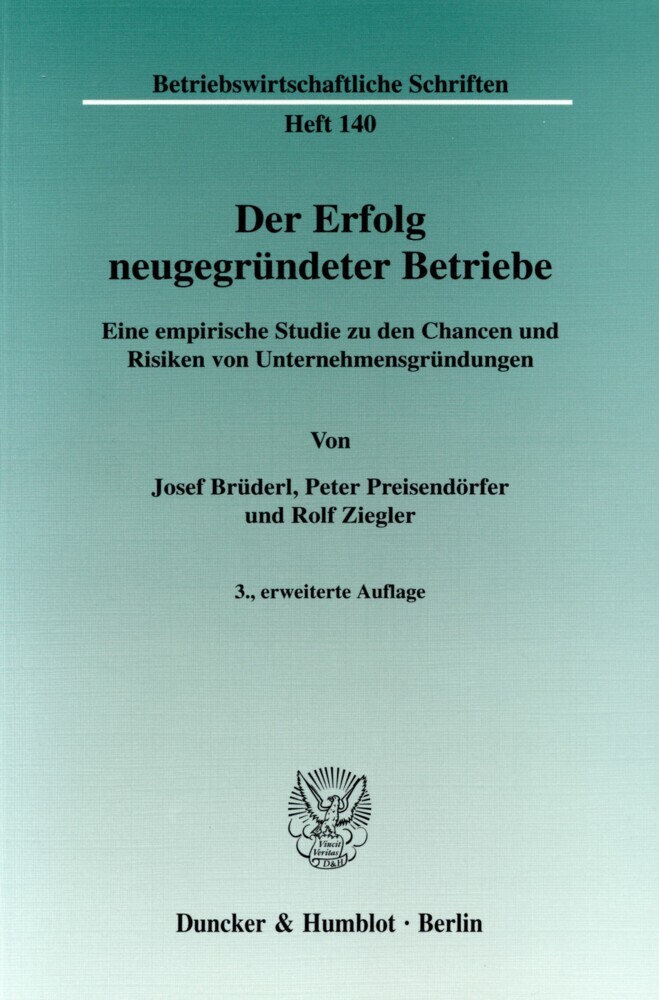 Der Erfolg neugegründeter Betriebe. main product photo