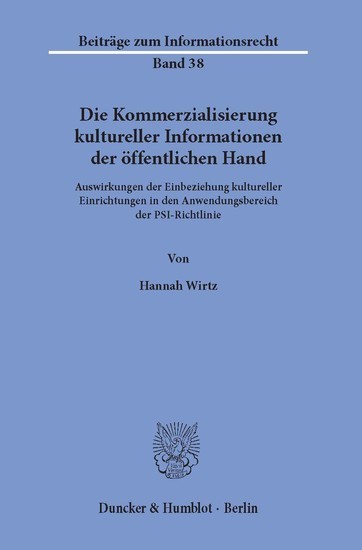 Die Kommerzialisierung kultureller Informationen der öffentlichen Hand. main product photo