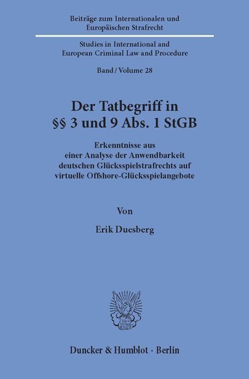Der Tatbegriff in 3 und 9 Abs. 1 StGB. main product photo