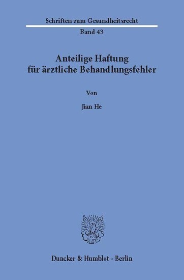 Anteilige Haftung für ärztliche Behandlungsfehler. main product photo