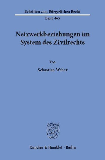 Netzwerkbeziehungen im System des Zivilrechts. main product photo