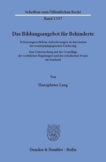 Das Bildungsangebot für Behinderte main product photo