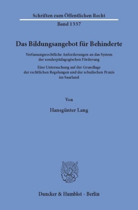 Das Bildungsangebot für Behinderte