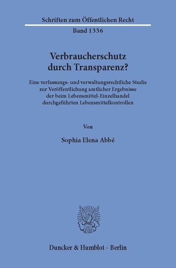 Verbraucherschutz durch Transparenz? main product photo