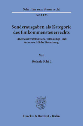Sonderausgaben als Kategorie des Einkommensteuerrechts.