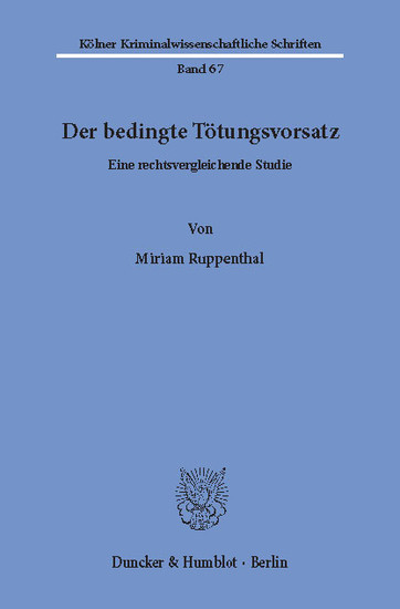 Der bedingte Tötungsvorsatz. main product photo