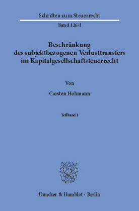 Beschränkung des subjektbezogenen Verlusttransfers im Kapitalgesellschaftsteuerrecht.