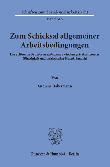 Zum Schicksal allgemeiner Arbeitsbedingungen. main product photo