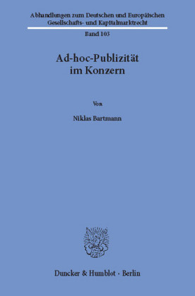 Ad-hoc-Publizität im Konzern.