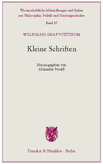 Kleine Schriften. main product photo