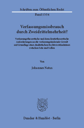 Verfassungsmissbrauch durch Zweidrittelmehrheit?