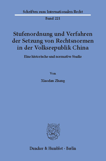 Stufenordnung und Verfahren der Setzung von Rechtsnormen in der Volksrepublik China. main product photo