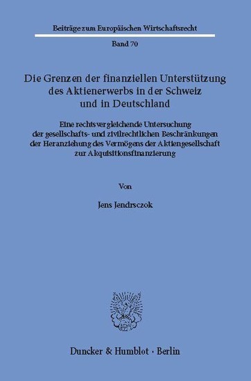 Die Grenzen der finanziellen Unterstützung des Aktienerwerbs in der Schweiz und in Deutschland. main product photo
