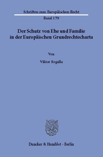 Der Schutz von Ehe und Familie in der Europäischen Grundrechtecharta. main product photo