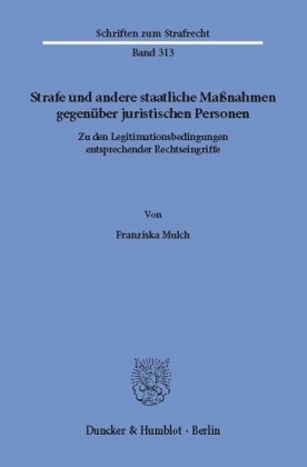Strafe und andere staatliche Maßnahmen gegenüber juristischen Personen.