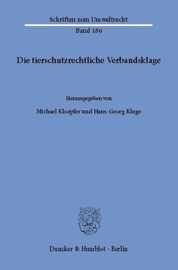 Die tierschutzrechtliche Verbandsklage. main product photo