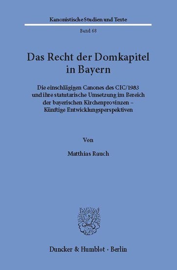 Das Recht der Domkapitel in Bayern. main product photo