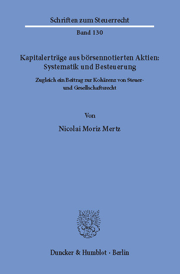Kapitalerträge aus börsennotierten Aktien: Systematik und Besteuerung. main product photo