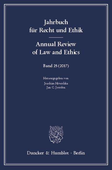 Jahrbuch für Recht und Ethik / Annual Review of Law and Ethics. main product photo