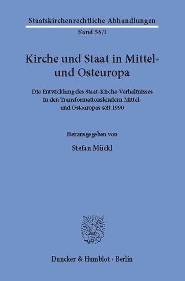Kirche und Staat in Mittel- und Osteuropa. main product photo