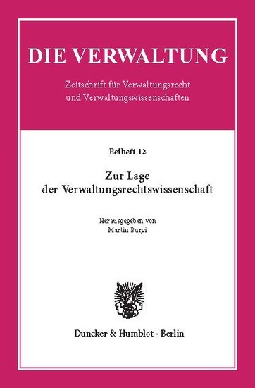Zur Lage der Verwaltungsrechtswissenschaft. main product photo
