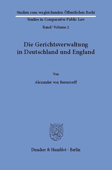 Die Gerichtsverwaltung in Deutschland und England. main product photo