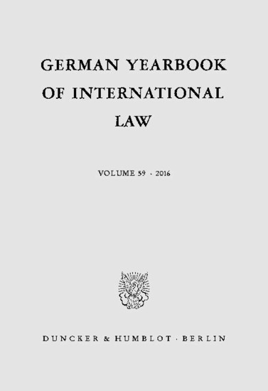 German Yearbook of International Law / Jahrbuch für Internationales Recht. main product photo