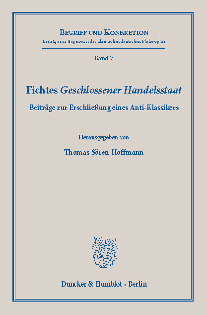 Fichtes "Geschlossener Handelsstaat". main product photo