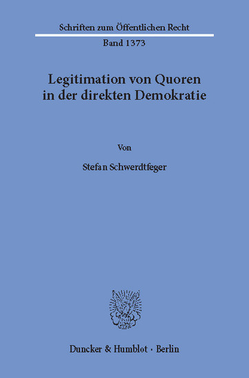 Legitimation von Quoren in der direkten Demokratie. main product photo