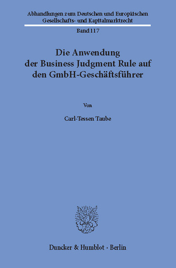 Die Anwendung der Business Judgment Rule auf den GmbH-Geschäftsführer. main product photo