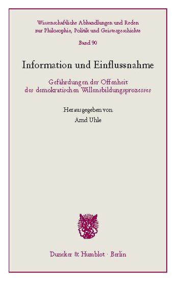 Information und Einflussnahme. main product photo
